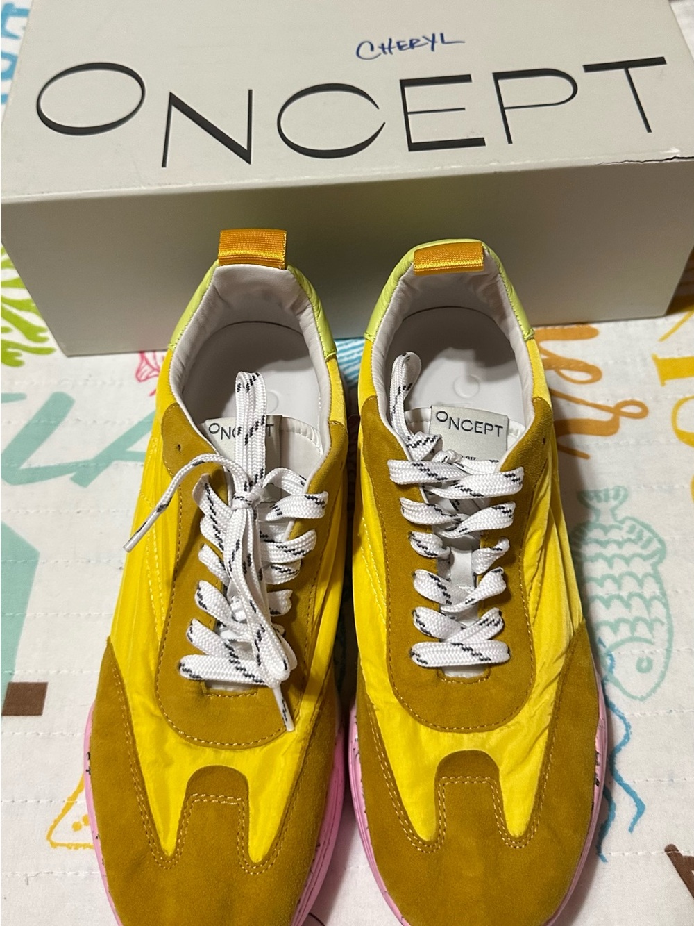 ONCEPT Yellow Suede & Nylon Women's Sneakers
